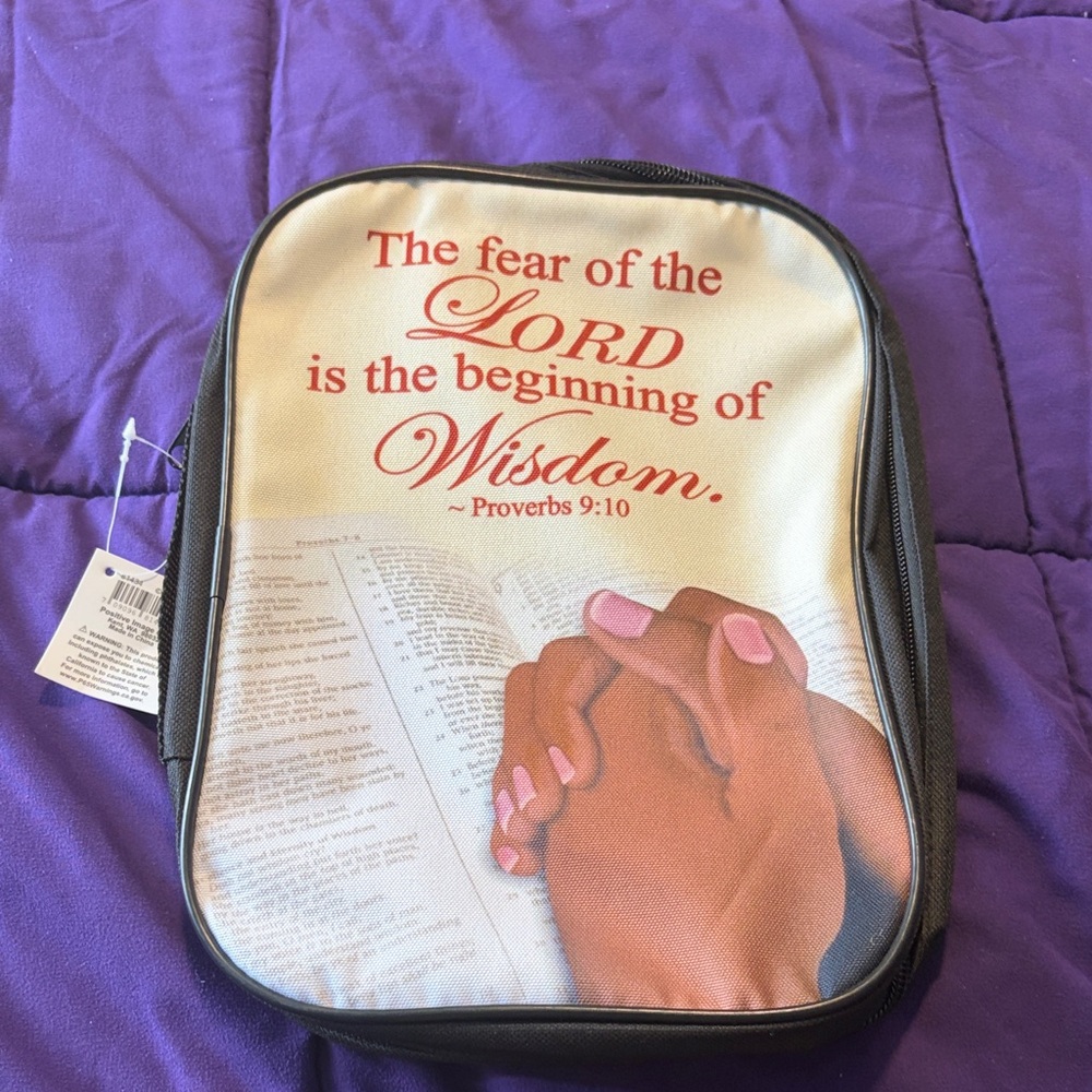 Bible carry case. Inspirational Beige and Black Women's Bag